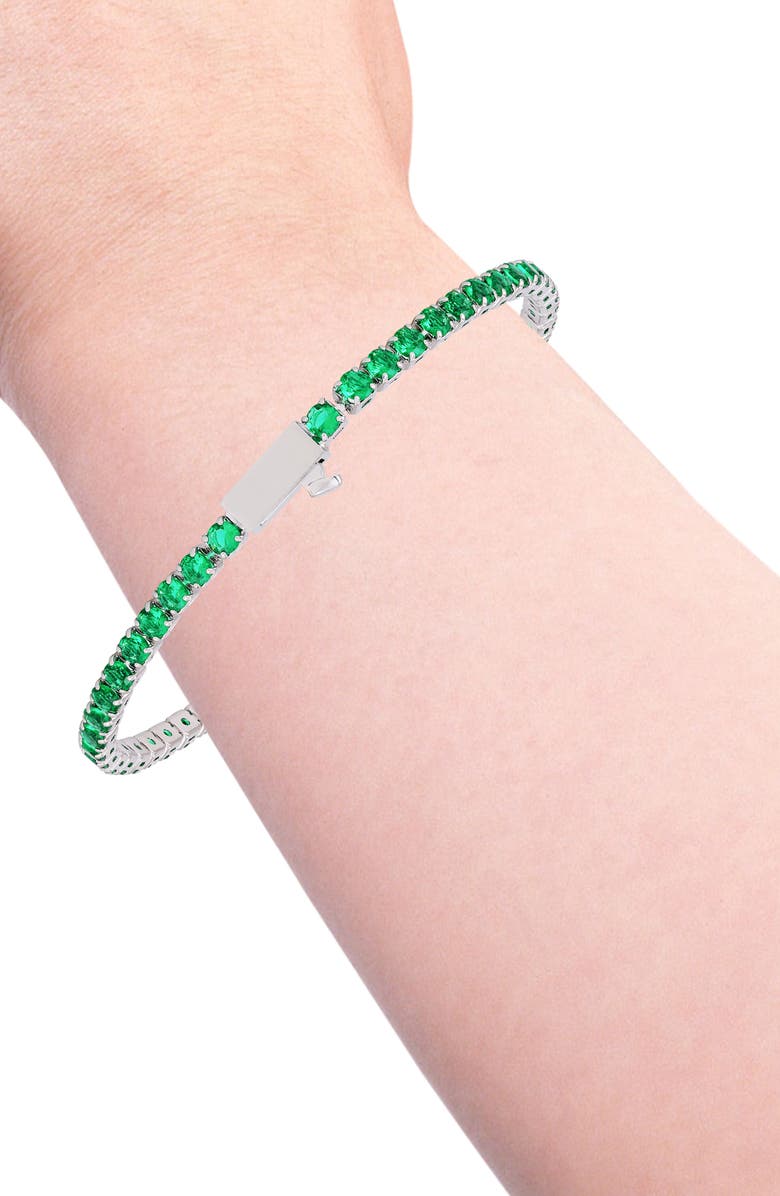 Vince Camuto Crystal Bracelet, Alternate, color, Silver Tone/ Green