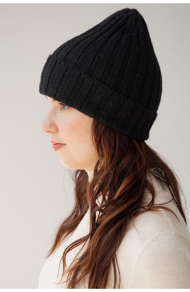 SSKEIN Ribbed Beanie, Alternate, color, Black