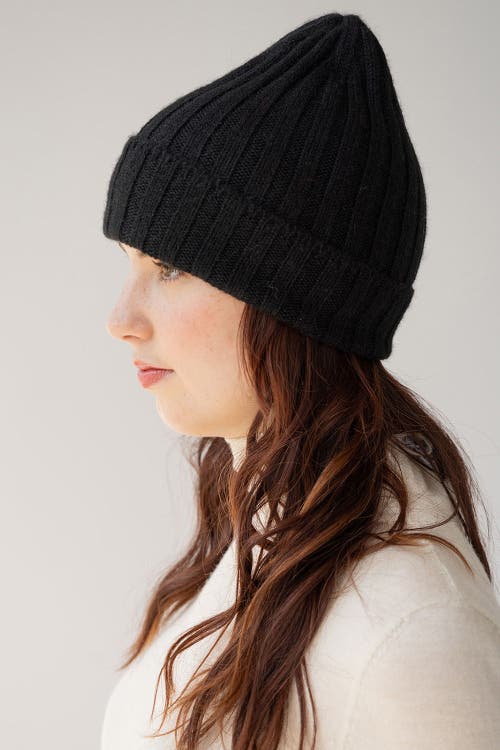 Sskein Ribbed Beanie In Black