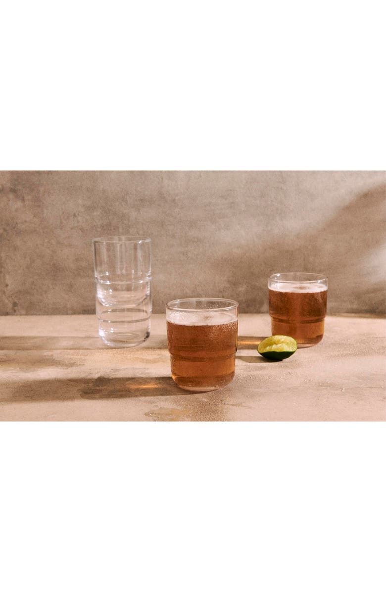 Our Place Night & Day Set of 4 Short Glasses, Alternate, color, Clear