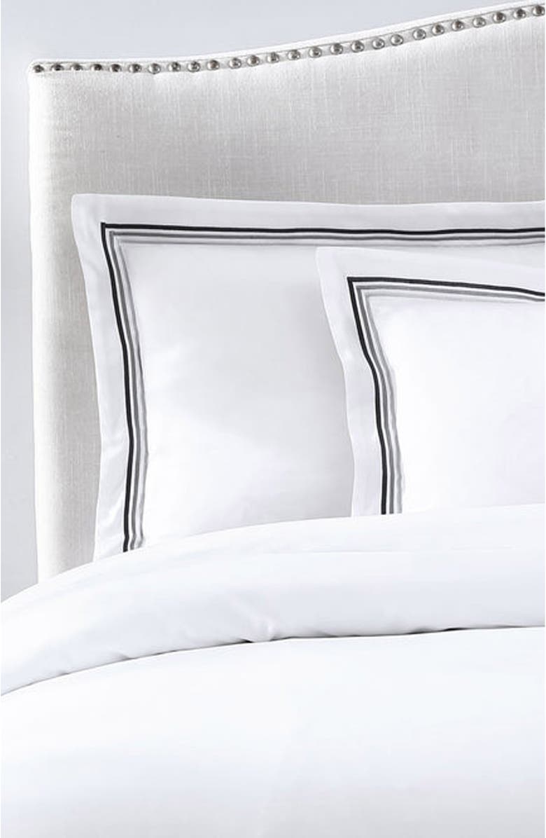 Pure Parima Egyptian Cotton Sateen Bratta Embroidery Triple Luxe Sateen 3-Piece Duvet Cover Set, Main, color, 