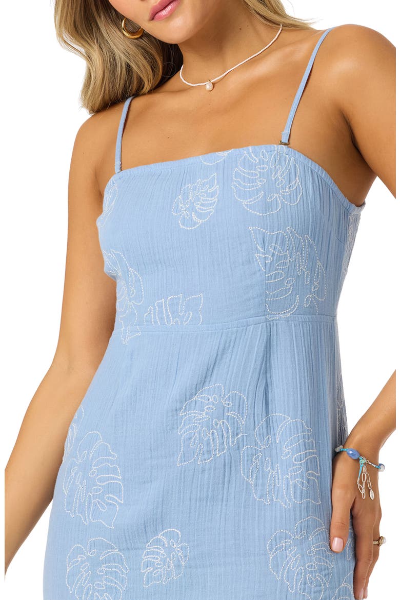 Cassie Monstera Minidress, Alternate, color, BLUE GLASS