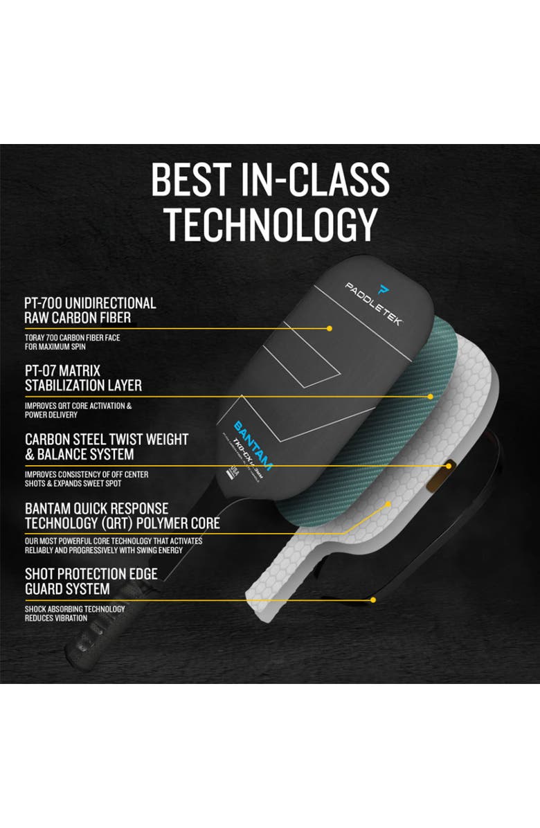 Paddletek Bantam TKO-CX 14.3 Pickleball Paddle, Alternate, color, Blue Riptide