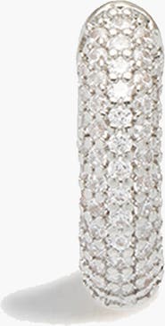 YOJ Pave Huggie Hoop In Silver