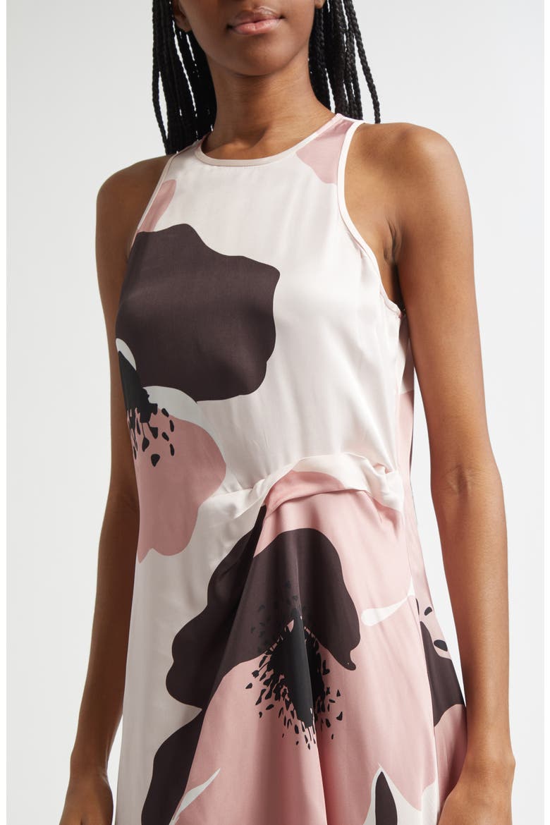 Michalie Floral Satin Dress, Alternate, color, PINK