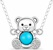 Donatello Gian Turquoise Bear Pendant Necklace