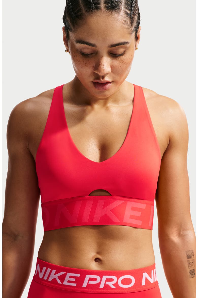 Dri-FIT Cutout Racerback Sports Bra, Alternate, color, LIGHT CRIMSON/ EMBER GLOW