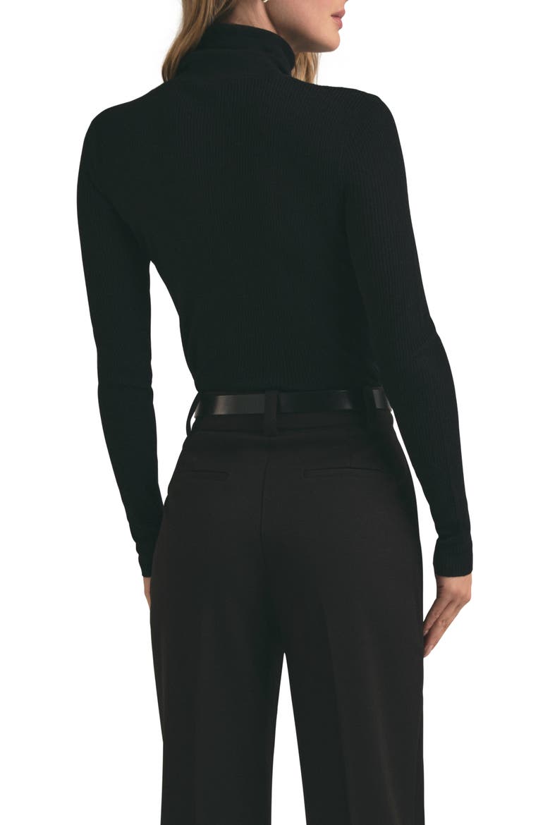 Amelia Rib Merino Wool Turtleneck Top, Alternate, color, BLACK