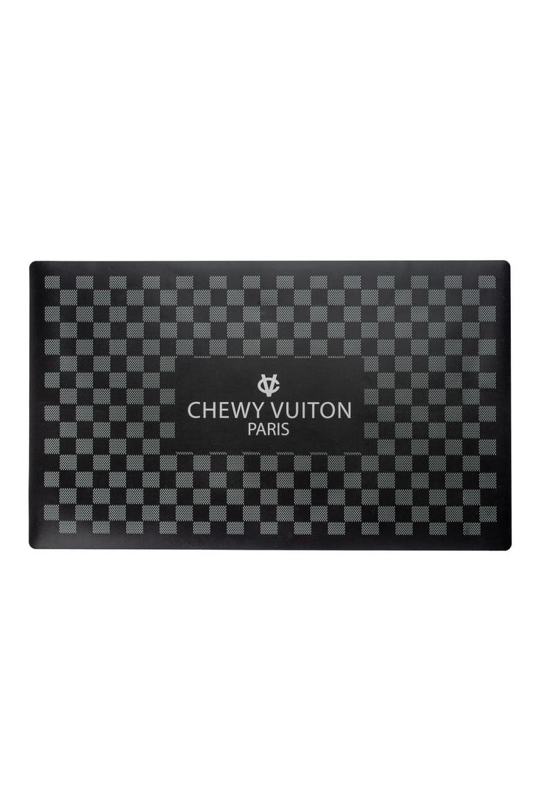 Chewy Vuiton Placemat, Main, color, BLACK CHECKER