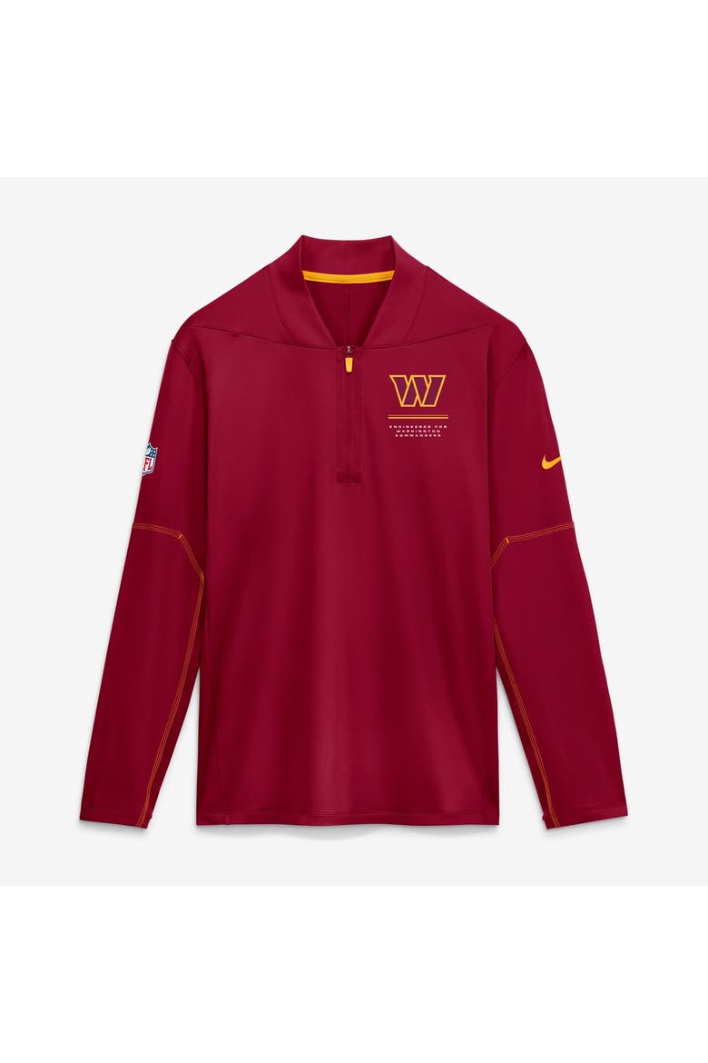 Men's Nike Burgundy Washington Commanders Sideline Logo Glory Midweight Dri-FIT Half-Zip Pullover, Main, color, Burgundy