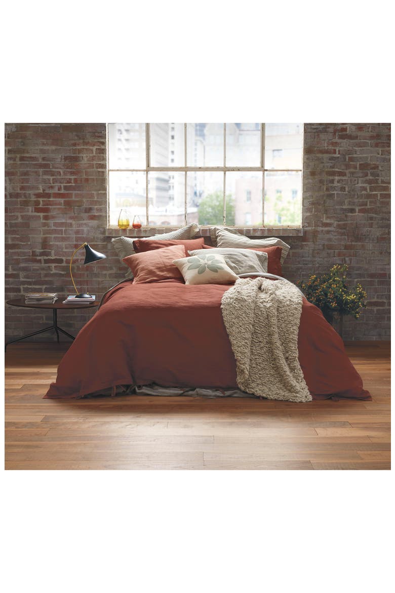 Relaxed Cotton & Linen Duvet Cover, Alternate, color, BROWN RUSTIC