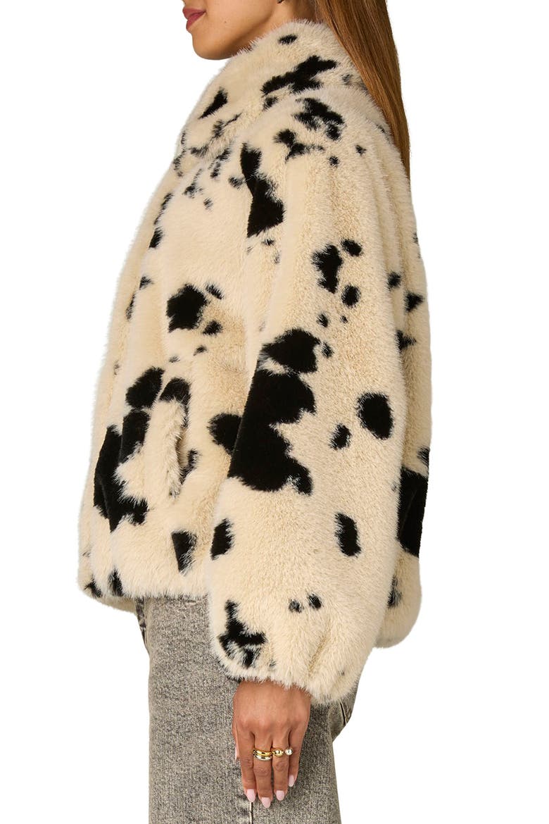 Blouson Sleeve Faux Fur Jacket, Alternate, color, BIRCH/ BLACK