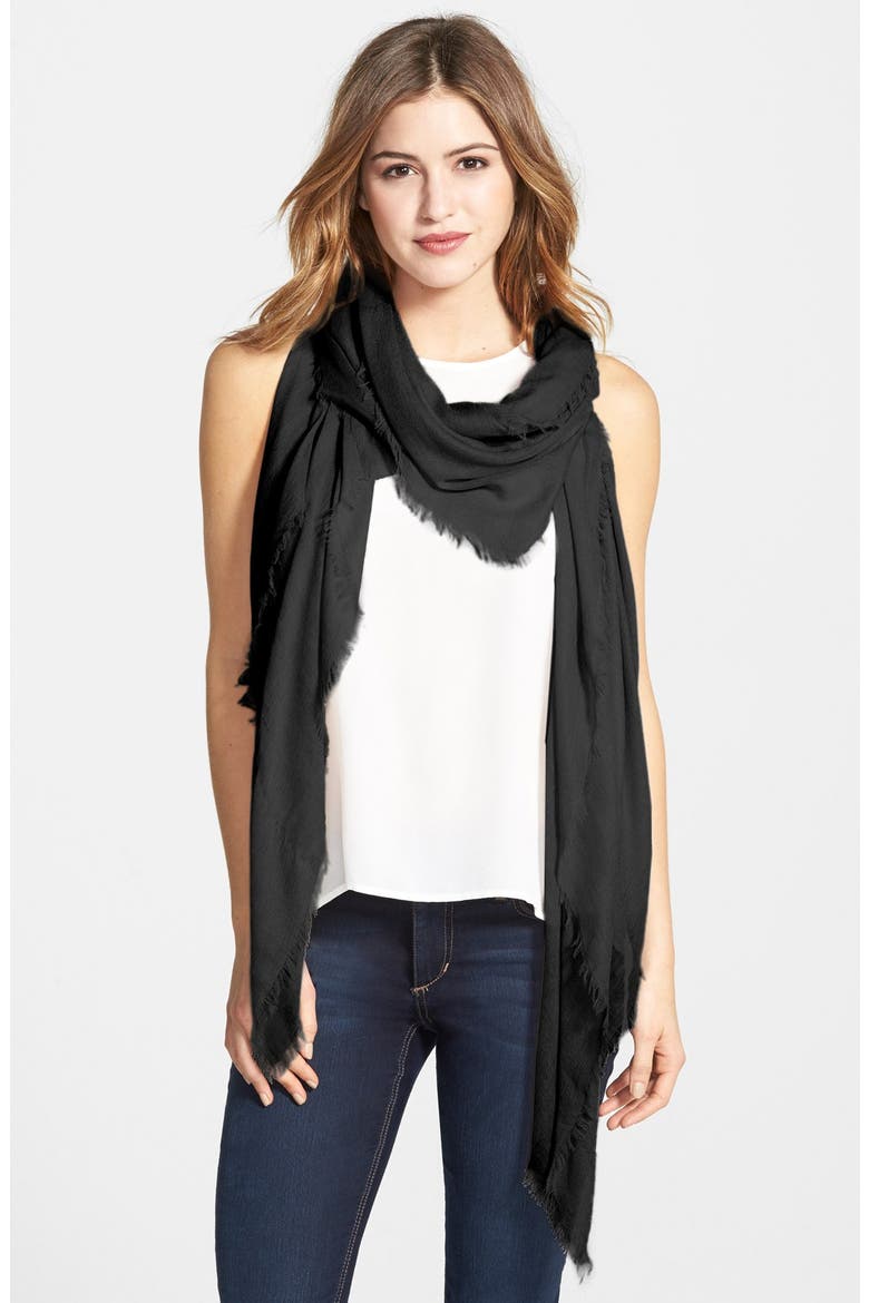 Cashmere Blend Scarf, Main, color, BLACK