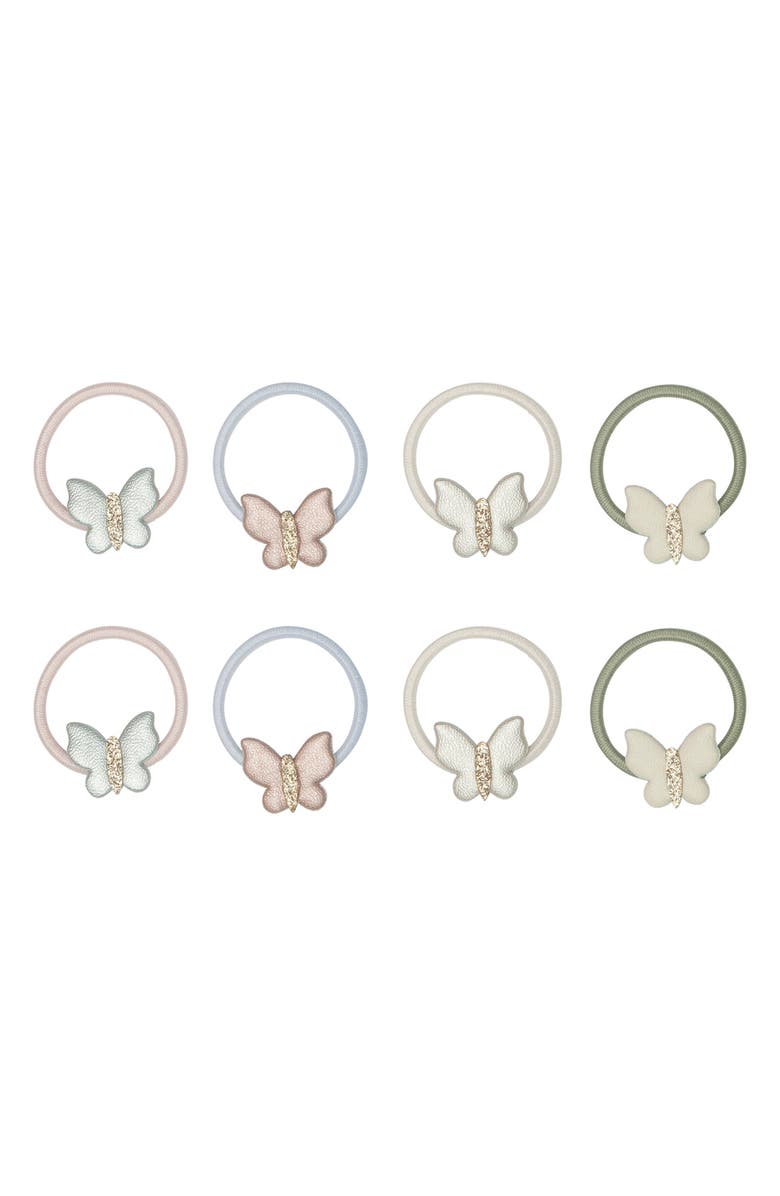 Mimi & Lula Kids' Butterfly Assorted 6-Pack Mini Ponytail Holders, Main, color,