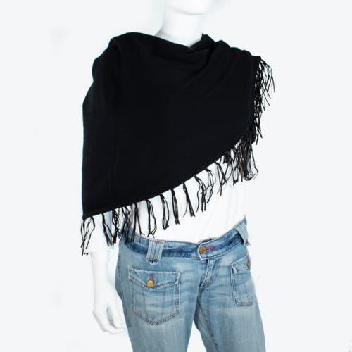 Portolano Cashmere Shawl With Leather Fringes