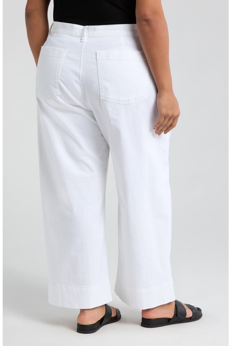 High Waist Wide Leg Ankle Jeans, Alternate, color, WHITE