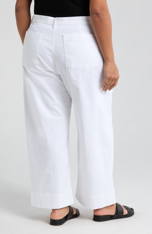 Eileen Fisher High Waist Wide Leg Ankle Jeans In White