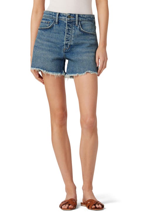The Jessie Frayed High Waist Relaxed Denim Shorts (Not Your Babe)