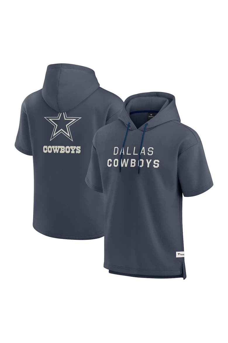 Men's Fanatics Navy Dallas Cowboys Elements Future Ground Lettering Short Sleeve Pullover Hoodie, Alternate, color, Navy