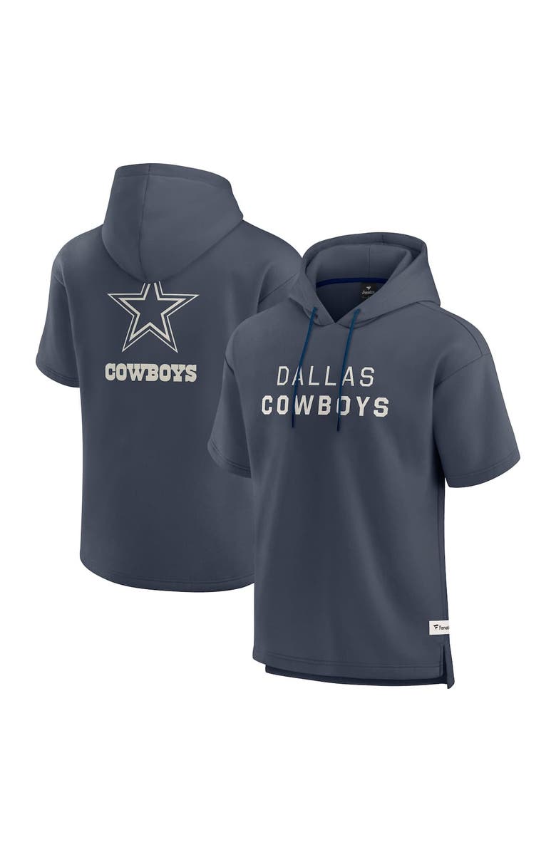 FANATICS Men's Fanatics Navy Dallas Cowboys Elements Future Ground Lettering Short Sleeve Pullover Hoodie, Alternate, color, Navy