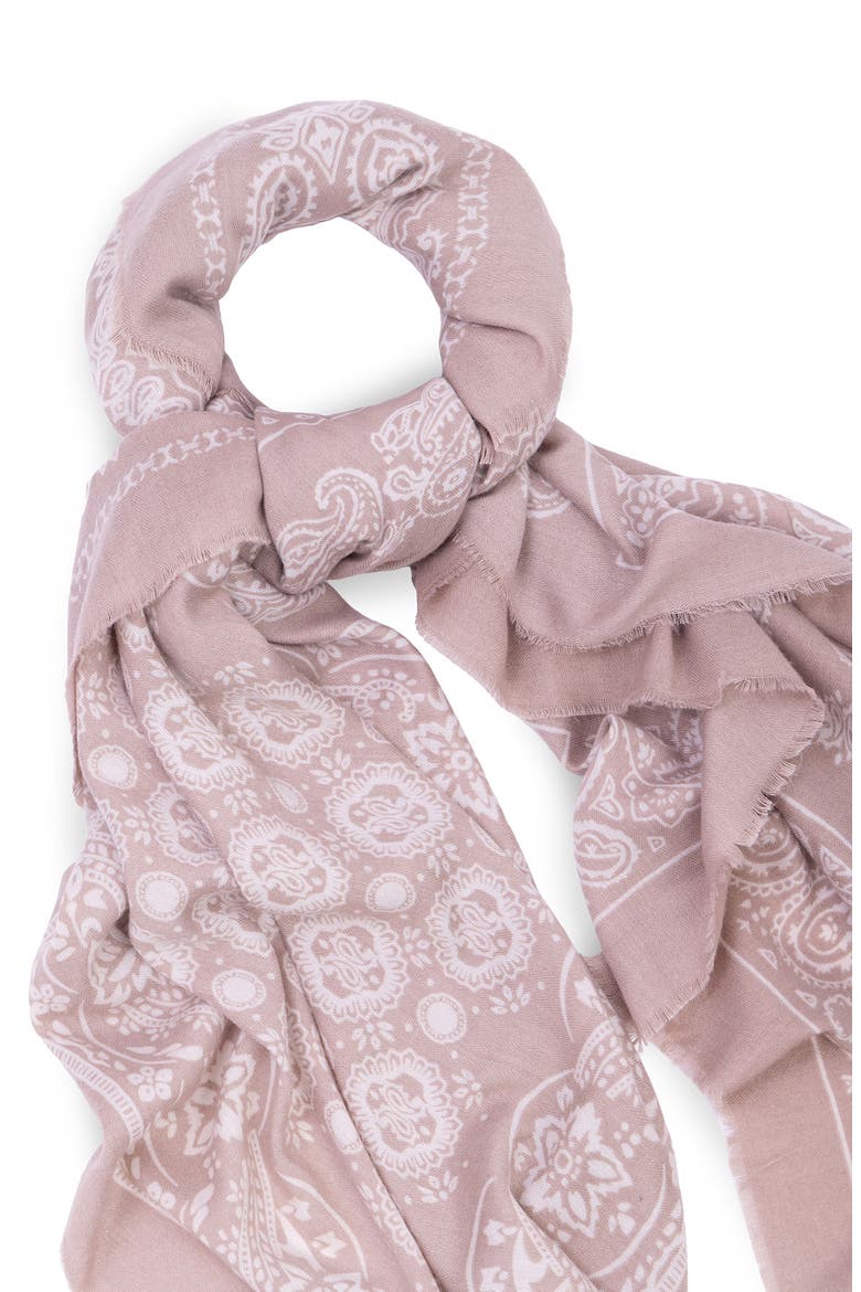 Paisley Oversized Scarf, Alternate, color, BEIGE