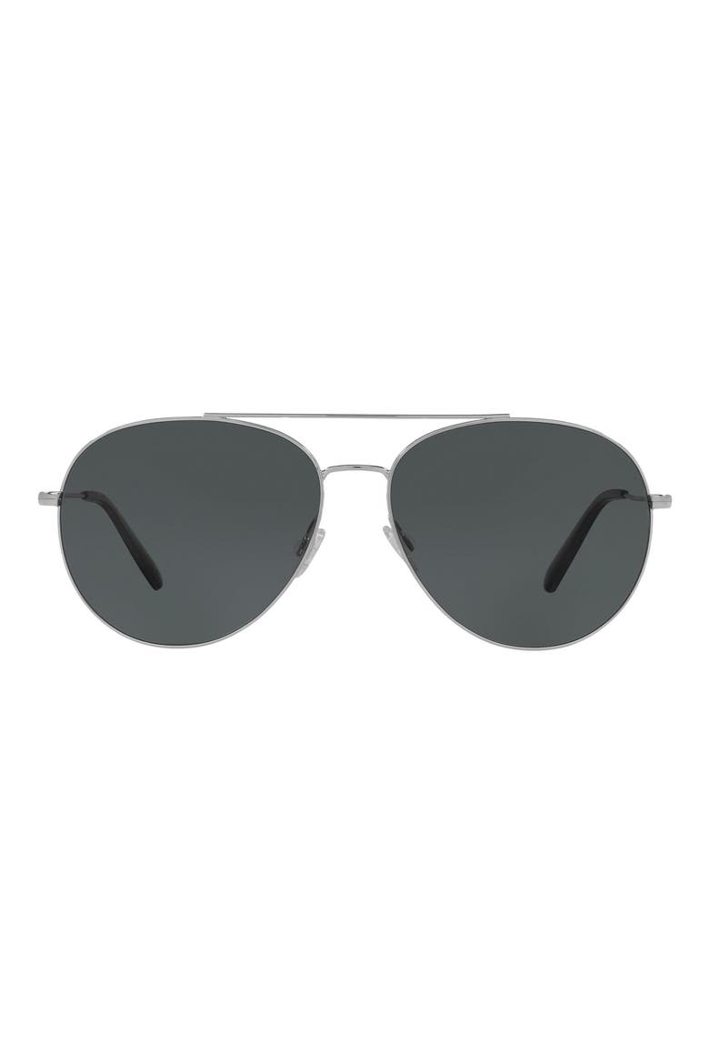 Airdale 58mm Polarized Aviator Sunglasses, Main, color, SILVER/ MIDNIGHT EXPRESS POLAR