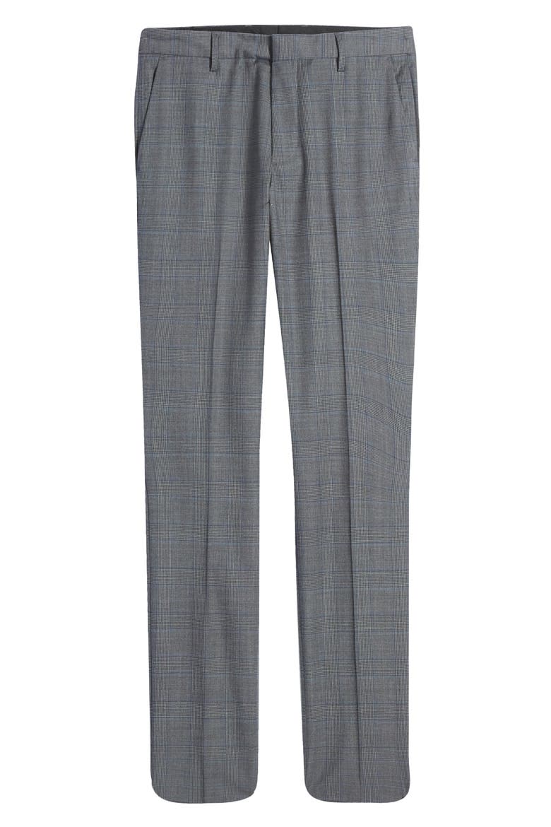 Jetsetter Slim Fit Glen Plaid Dress Pants, Alternate, color, GREY BLUE GLEN PLAID