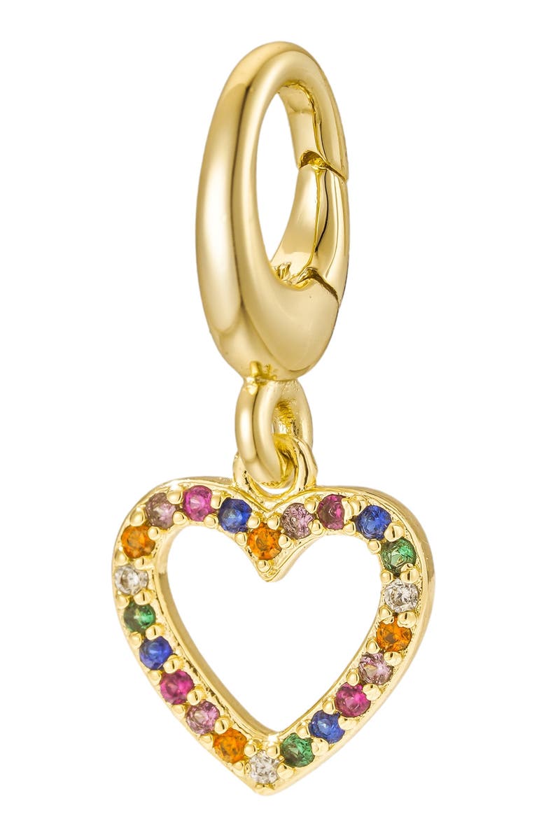 Untamed Petals Heart Charm, Main, color, Gold