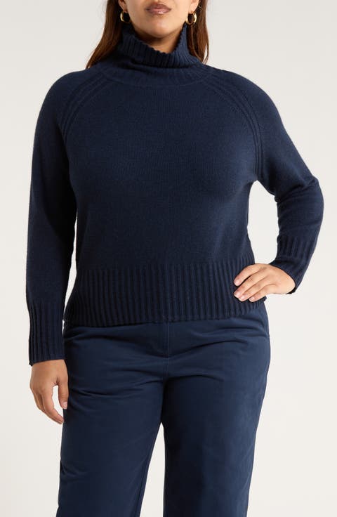 Basset Cove Merino Wool Blend Turtleneck Sweater (Plus)