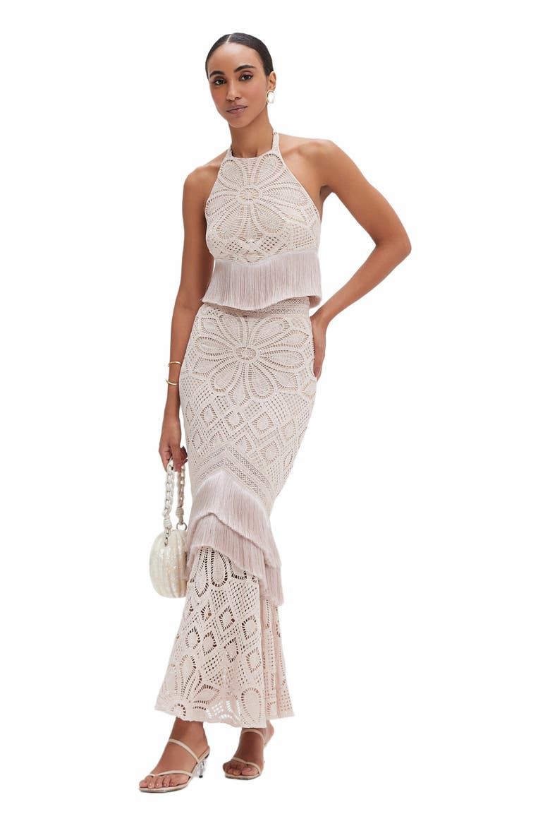 Flower Crochet Skirt, Main, color, BEIGE