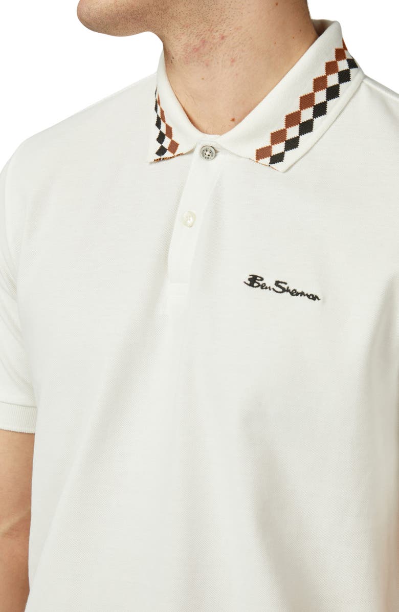 Ben Sherman Diamond Collar Organic Cotton Piqué Polo, Alternate, color,