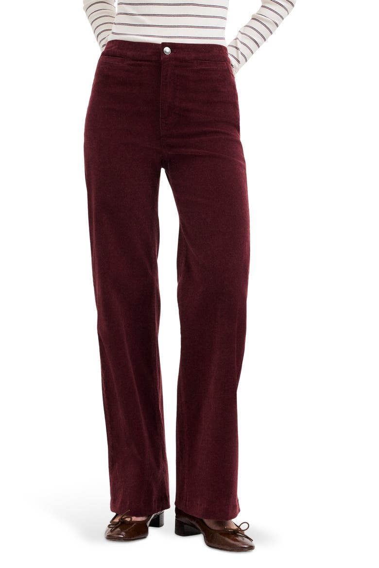 The Wide Leg Corduroy Pants, Main, color, SMOKED CLARET