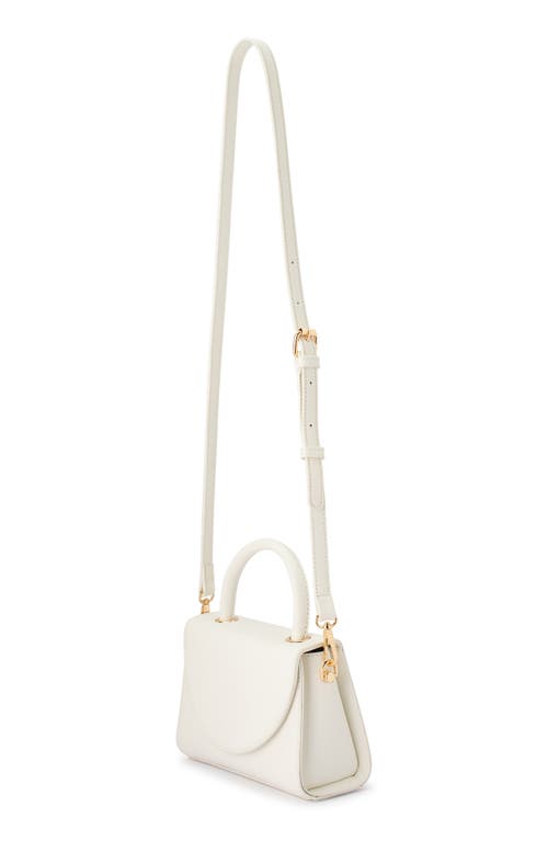 Olga Berg Sasha Faux Leather Top Handle Bag In White