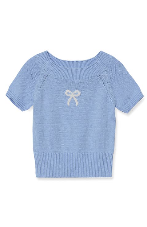 Girls Short Sleeve Fitted Sweater