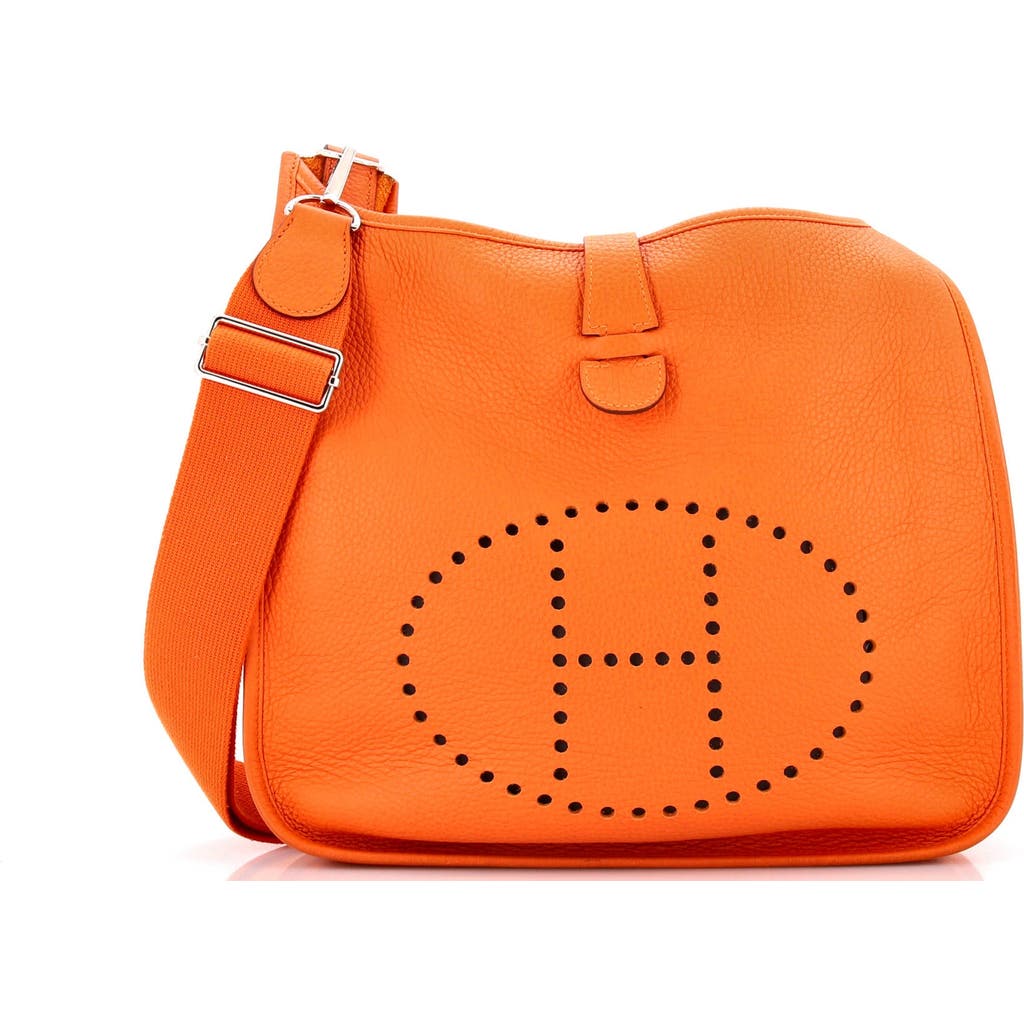 Pre-owned Hermes Hermes Evelyne Bag Gen Iii Clemence Gm In Orange