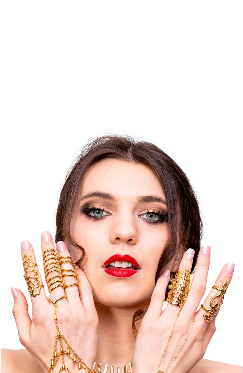 Lucy Quartermaine Elements Full Armour Ring, Alternate, color, Gold