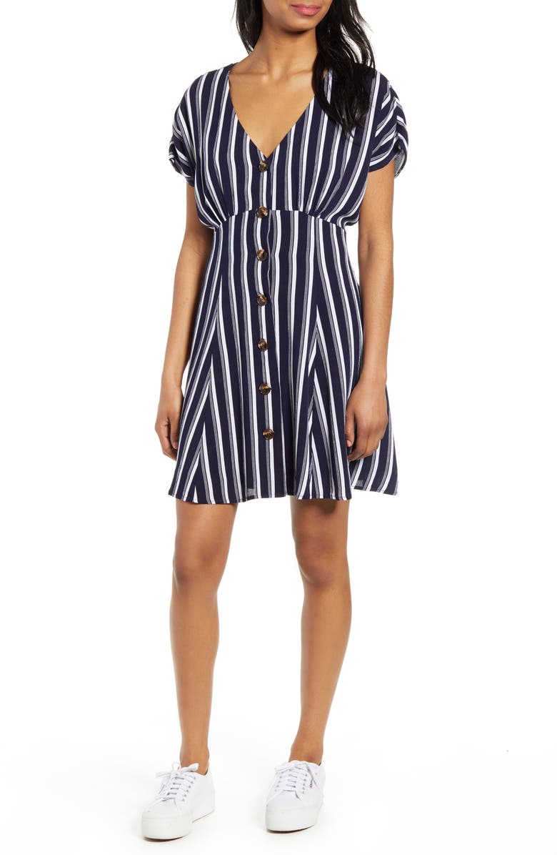 BP. Button Front Prairie Minidress, Main, color,