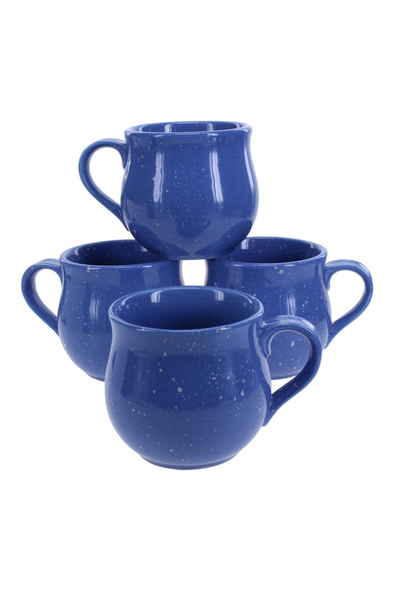 Set of 4 Belly Speckle Mugs, Main, color, BLUE