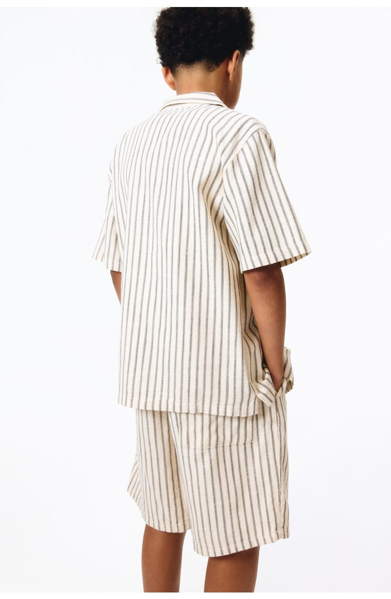 H&M Cotton Resort Shirt, Alternate, color, Cream/Striped
