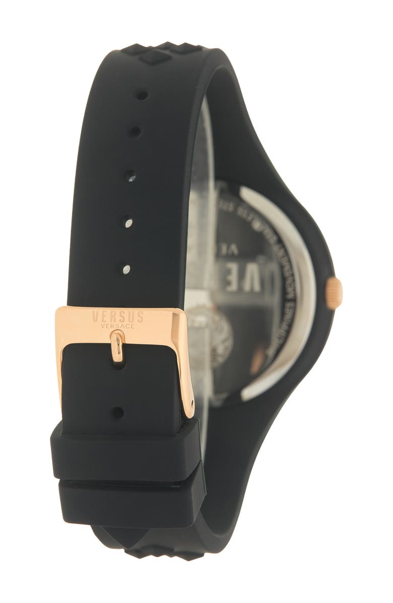 VERSUS Versace Men's Black Dial Silicone Strap Watch, 39mm, Alternate, color,