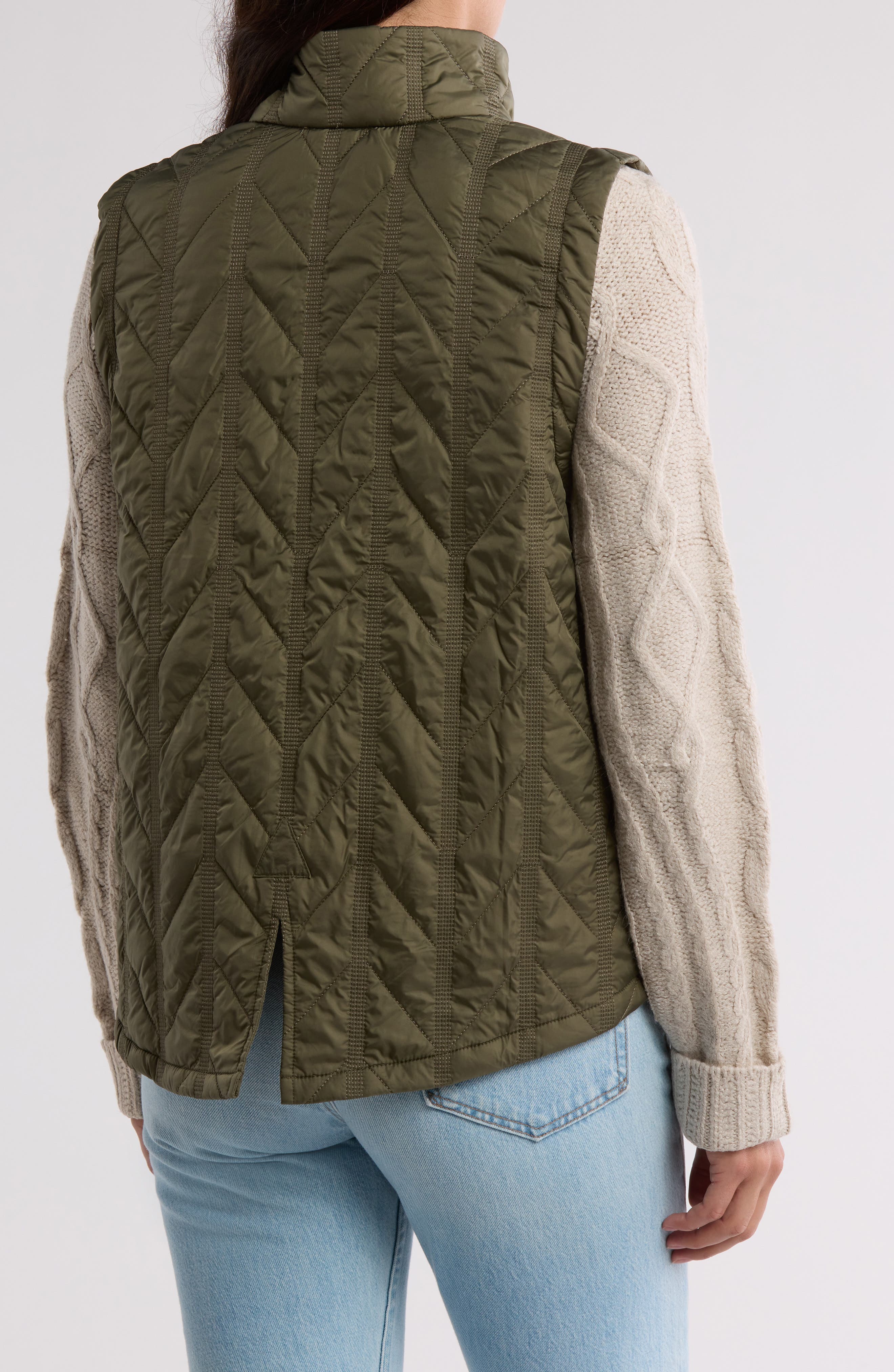Mock Neck Quilted Two-Fer Jacket - image 4