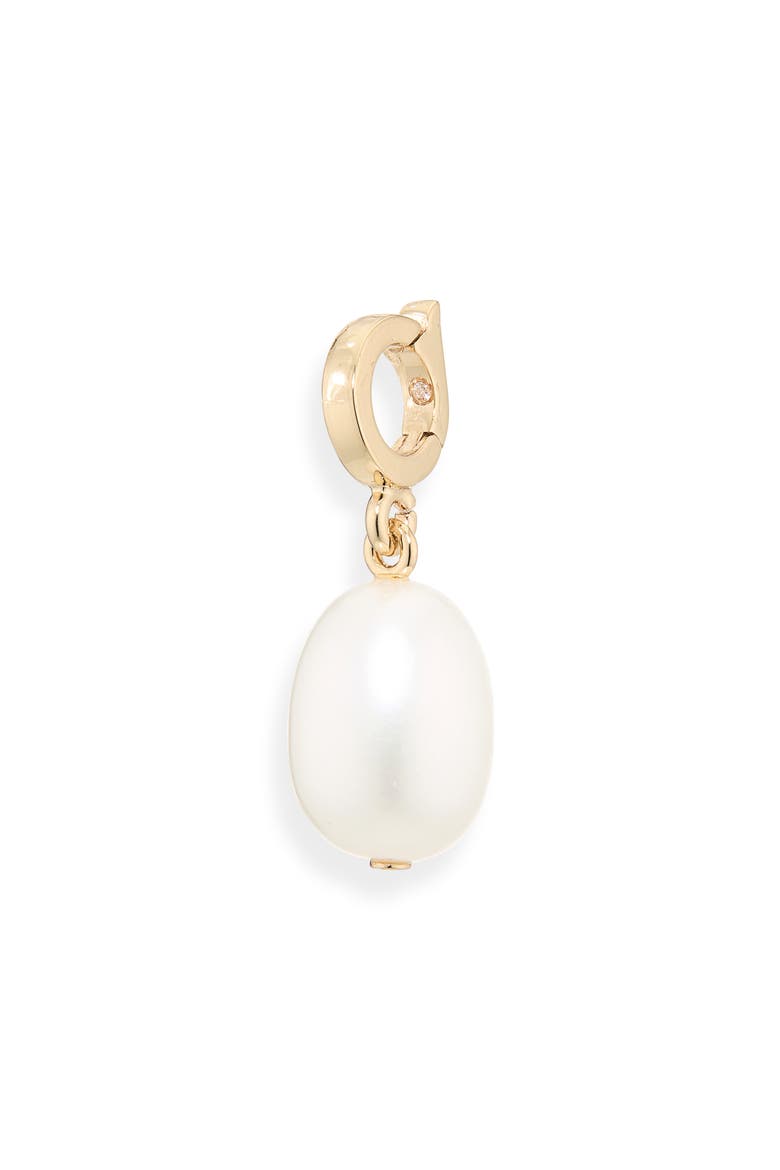 Curiosity Cultured Pearl Charm, Main, color, TORY GOLD / CREAM