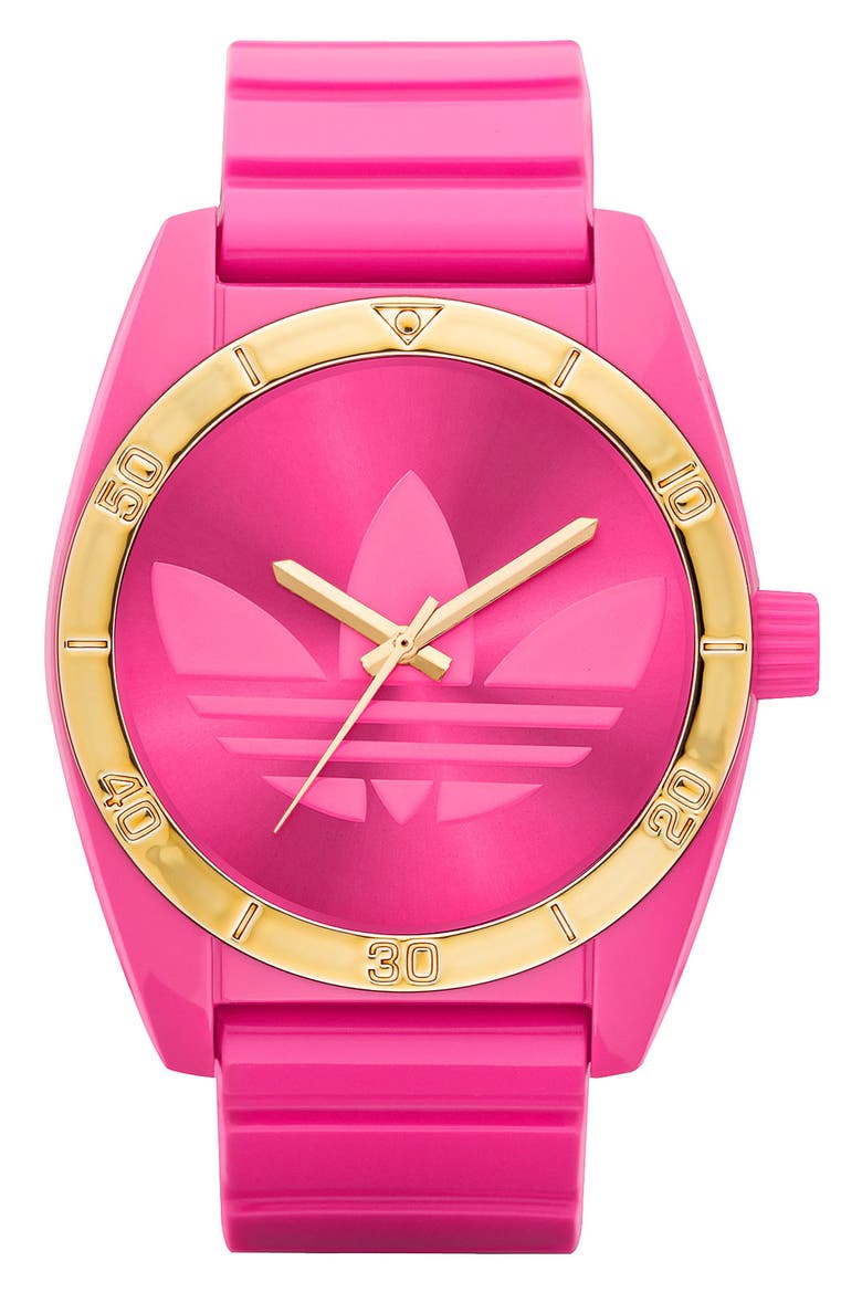 'Santiago' Neon Watch, Main, color, NEON PINK/ GOLD