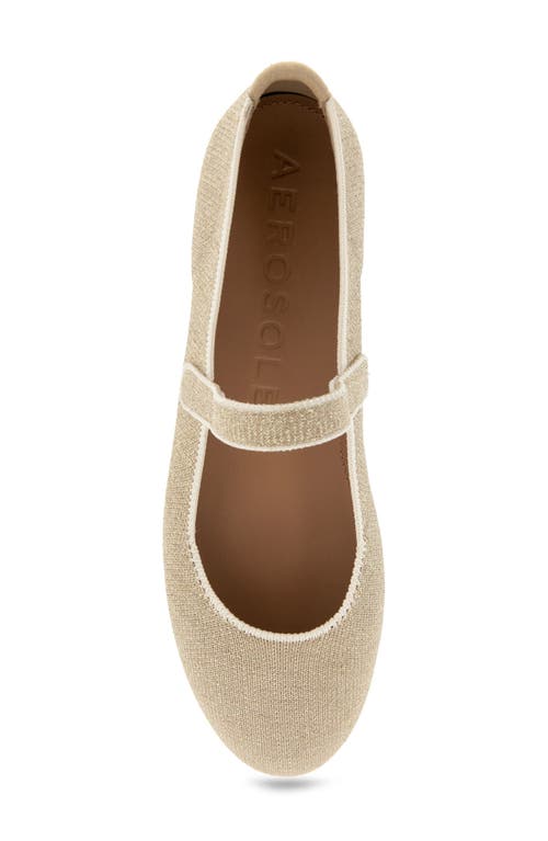 Shop Aerosoles Perry Knit Mary Jane Flat In Gold Metal Knit