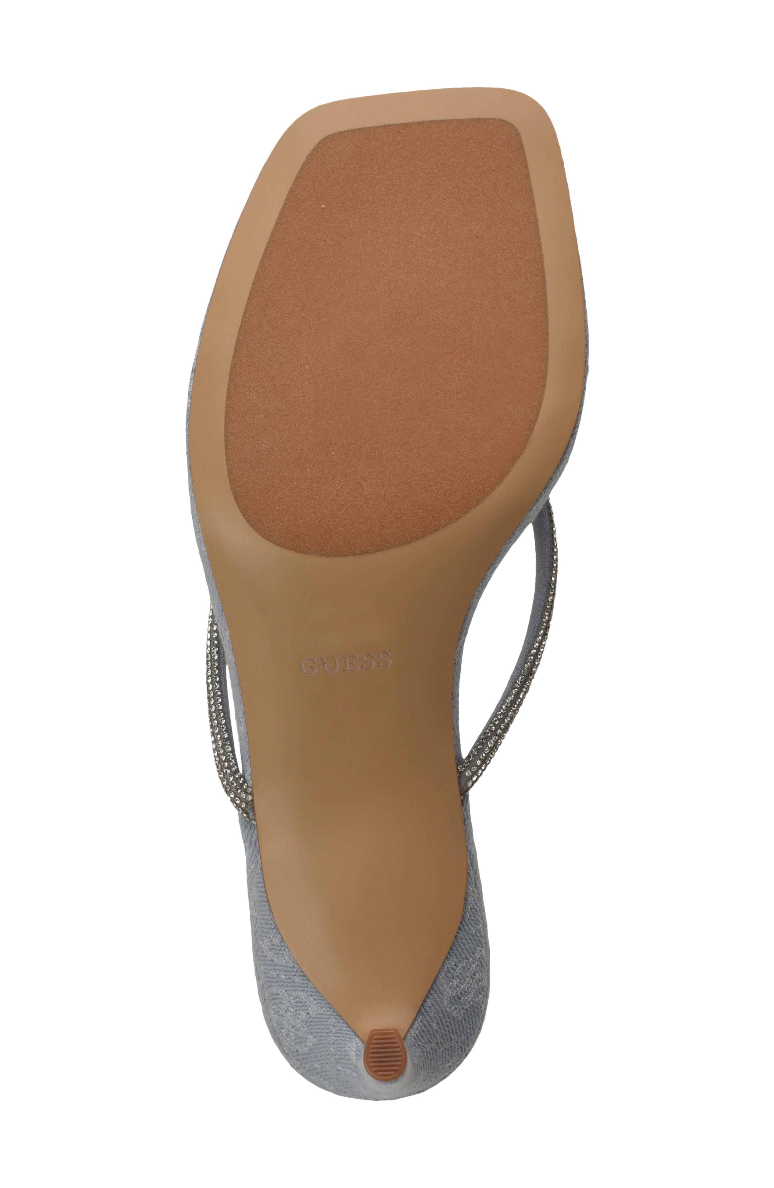 GUESS Crystal Embellished Sandal, Alternate, color, Light Blue