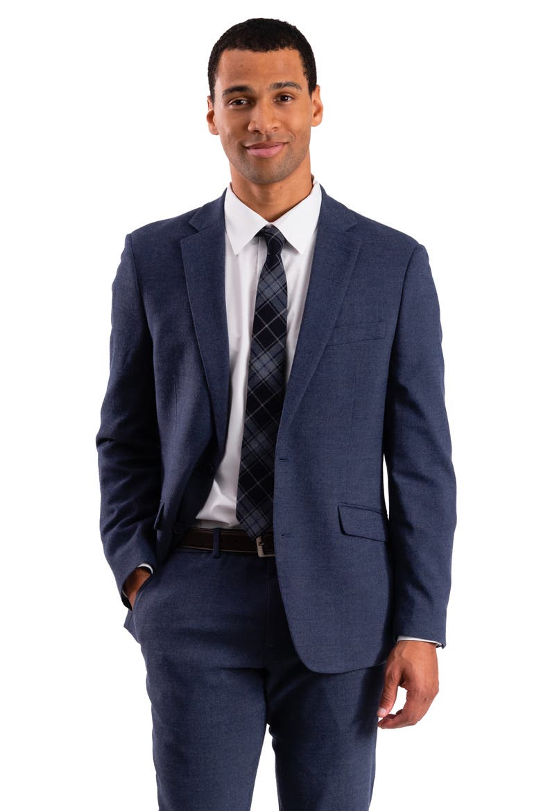 Navy Donegal Twist Trim Fit Suit, Alternate, color, NAVY