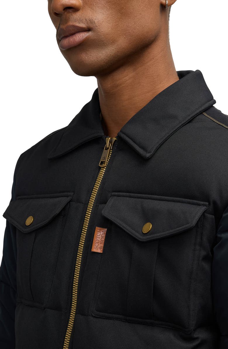 Scotch & Soda Kive Faux Shearling Collar Water Repellent Puffer Jacket, Alternate, color, 