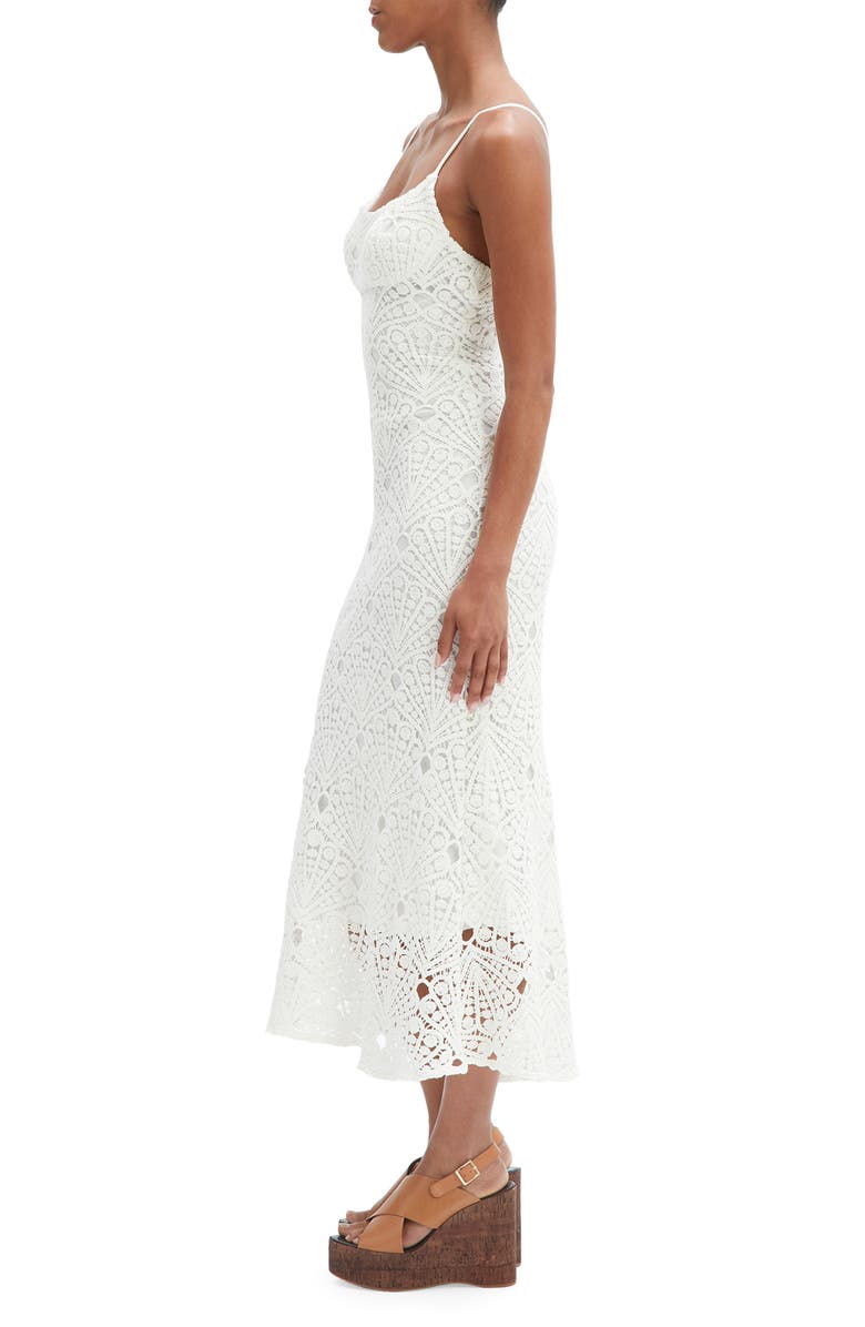 Bardot Adoni Fan Lace Midi Slipdress, Alternate, color, Orchid White