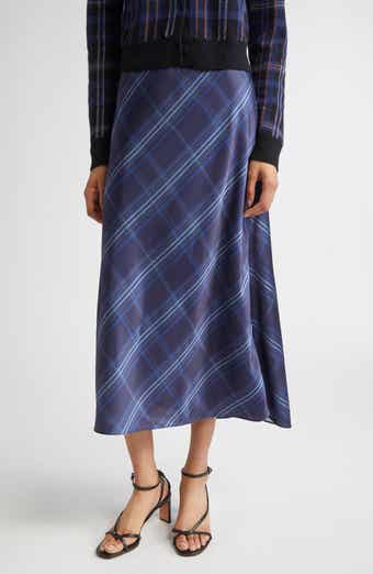 Vince Plaid Satin Slipskirt
