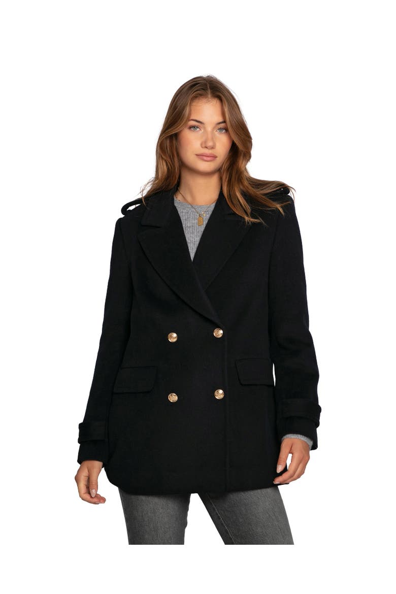 Harbour Military Wool Blend Pea Coat, Main, color, Navy